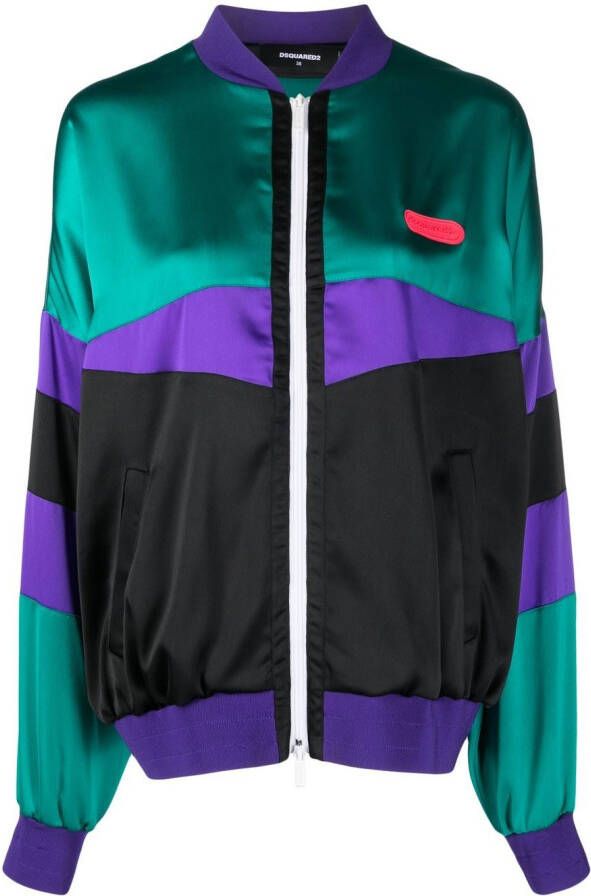 Dsquared2 colour-block bomber jacket Groen