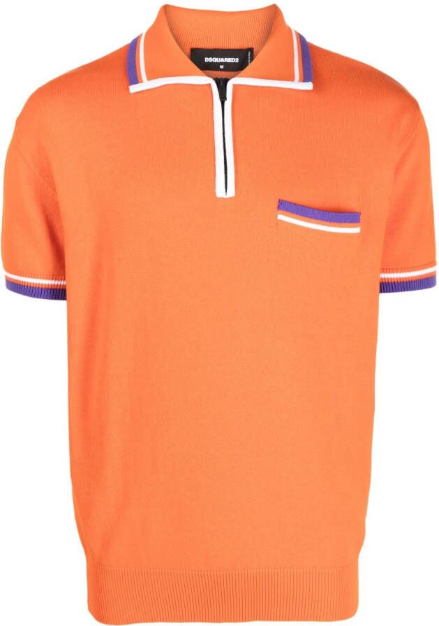 Dsquared2 Poloshirt met contrasterende rand Oranje