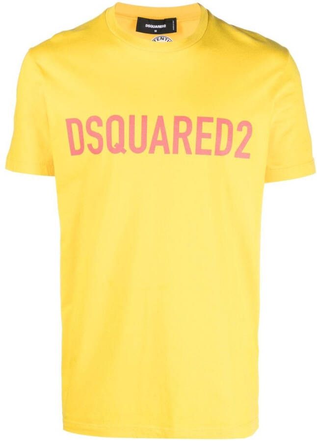 Dsquared2 T-shirt met logoprint Geel