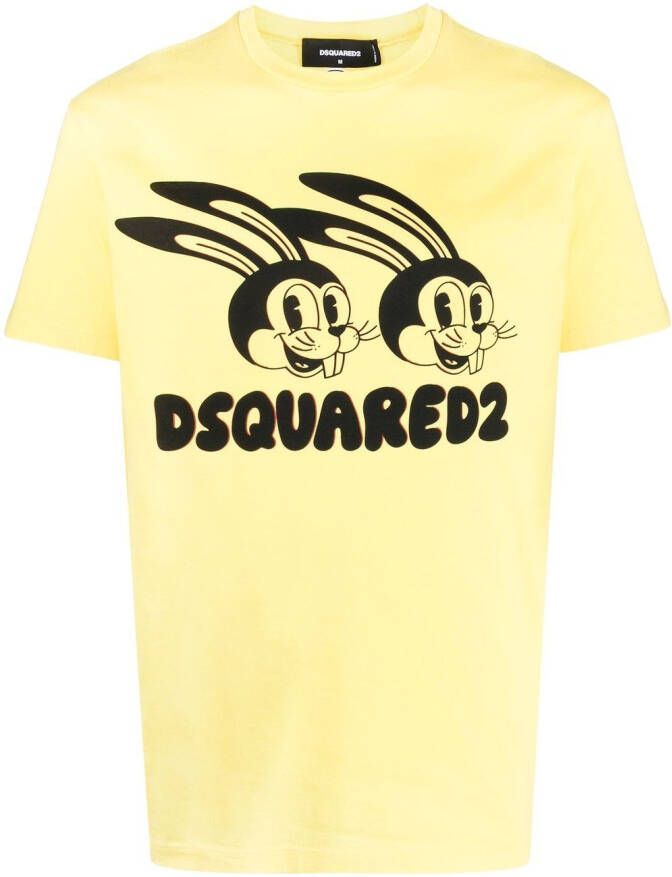 Dsquared2 T-shirt met print Geel