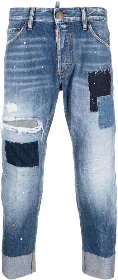 Dsquared2 Cropped broek Blauw
