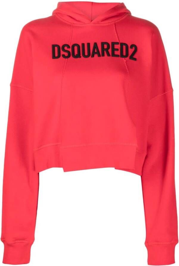 Dsquared2 Cropped hoodie Rood