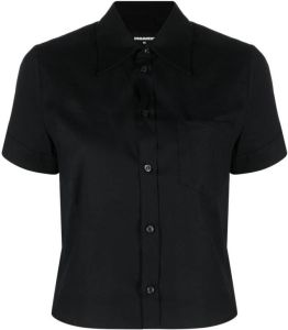 Dsquared2 cropped short-sleeve shirt Zwart