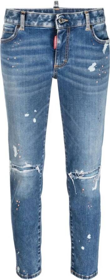 Dsquared2 cropped skinny jeans Blauw