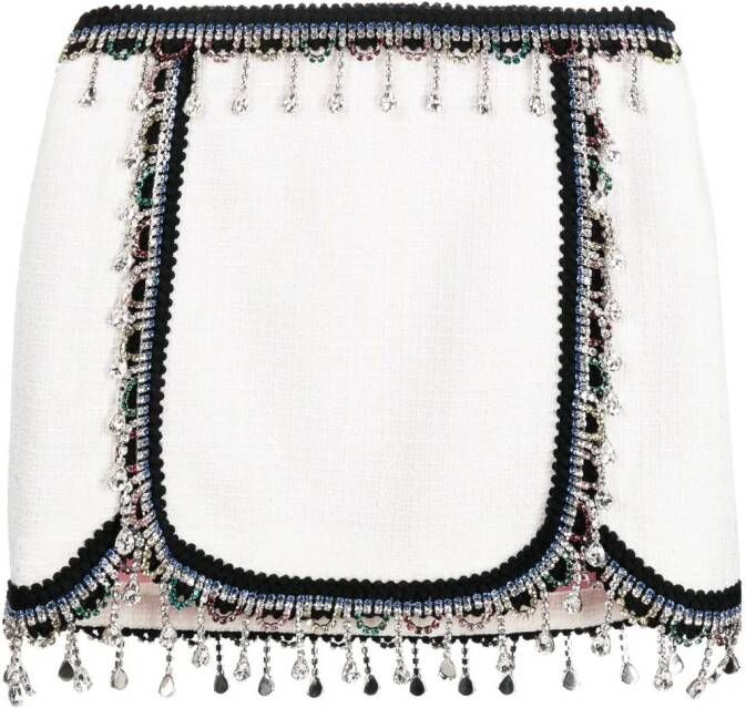 Dsquared2 crystal-embellished mini skirt Wit