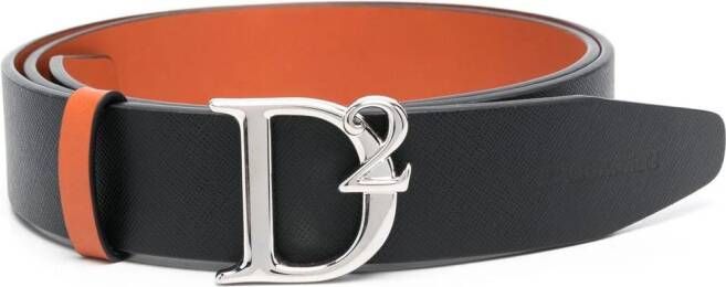 Dsquared2 D2 Statement-buckle leather belt Zwart