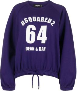 Dsquared2 Dean & Dan sweater met trekkoord Paars