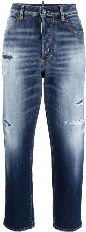 Dsquared2 Jeans met gerafelde afwerking Blauw