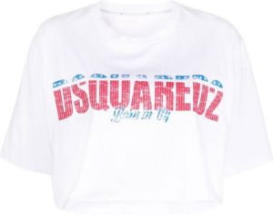 Dsquared2 distressed logo-print T-shirt Wit