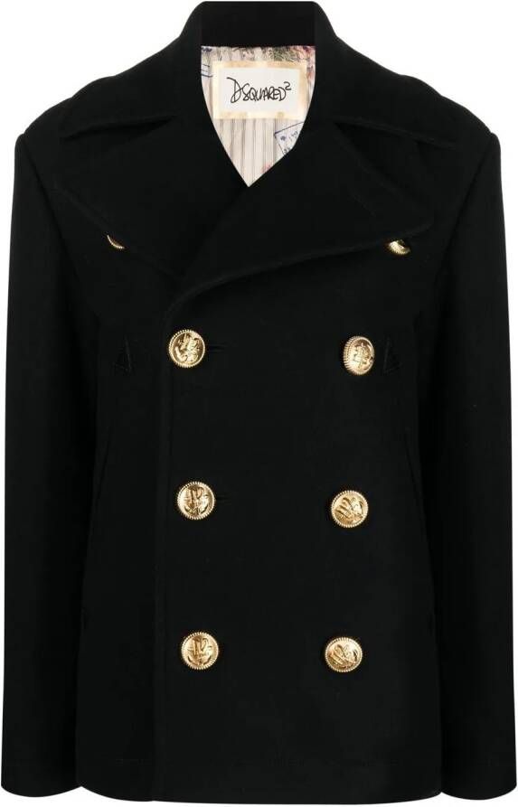 Dsquared2 double-breasted jacket Zwart