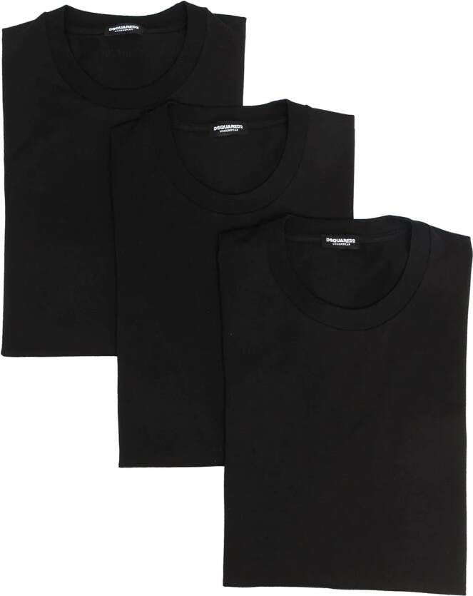 Dsquared2 Drie T-shirts met ronde hals Zwart