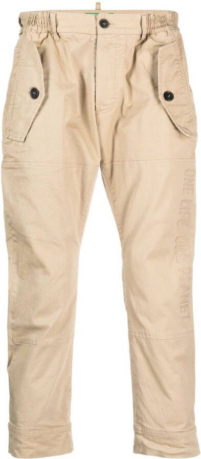 DSQUARED2 Broek met geborduurd logo Beige