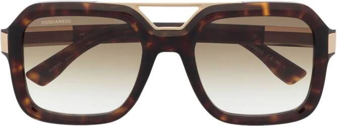 Dsquared2 Eyewear Zonnebril met schildpadschild design Bruin