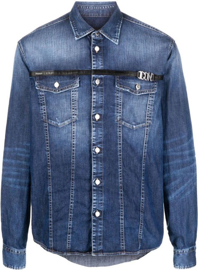 DSQUARED2 faded denim shirt Blauw