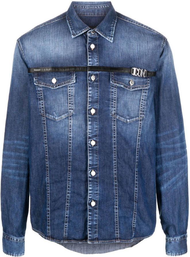 Dsquared2 faded denim shirt Blauw