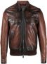 Dsquared2 faded-effect leather jacket Bruin - Thumbnail 1