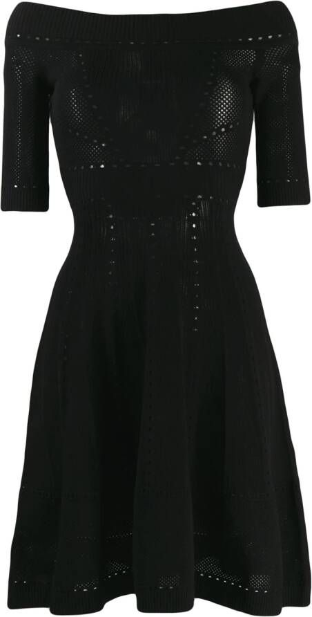 DSQUARED2 Gebreide off-shoulder jurk Zwart