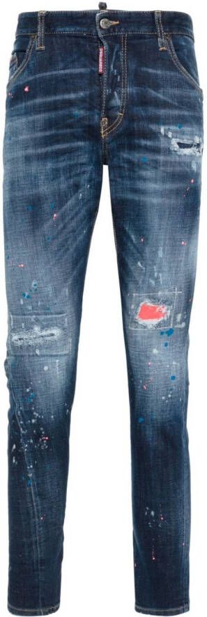 DSQUARED2 Sexy Twist straight gerafelde jeans Blauw