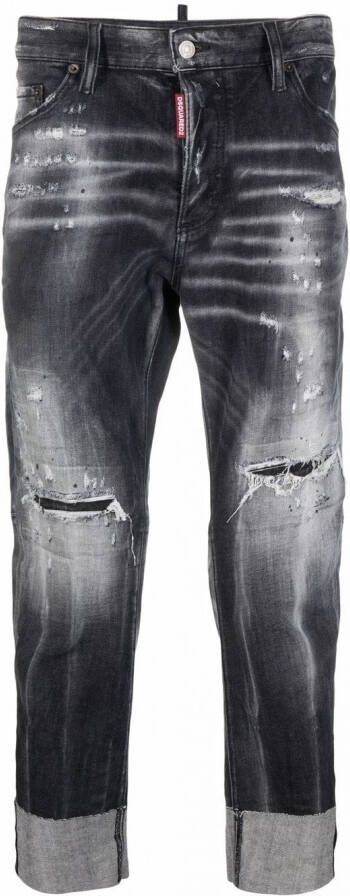 DSQUARED2 Gerafelde jeans Zwart