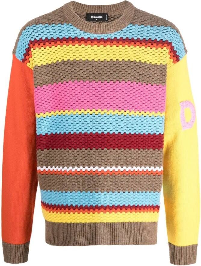 Dsquared2 Gestreepte trui Geel