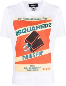 Dsquared2 graphic-print cotton T-shirt Wit