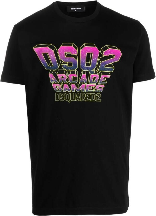 DSQUARED2 graphic-print cotton T-shirt Zwart