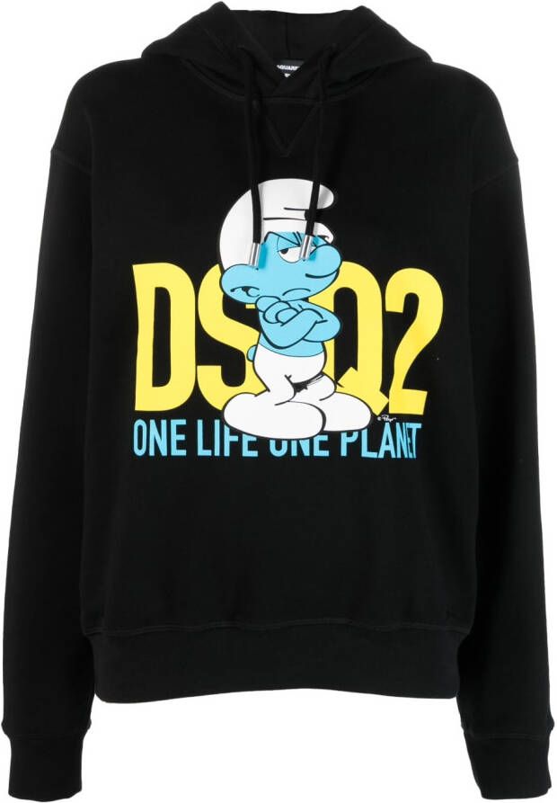 Dsquared2 Hoodie met print Zwart