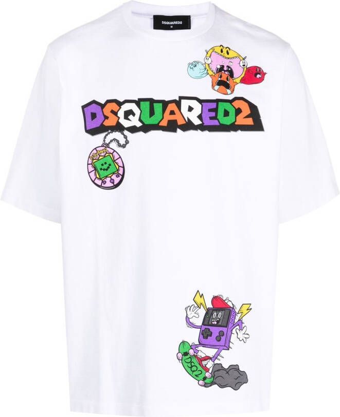 Dsquared2 graphic-print short-sleeve T-shirt Wit