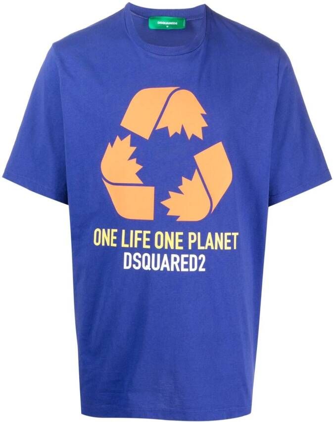 DSQUARED2 T-shirt met grafische print Blauw