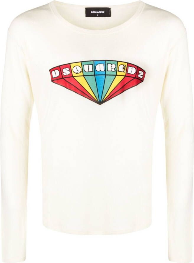 Dsquared2 Sweater met print Beige