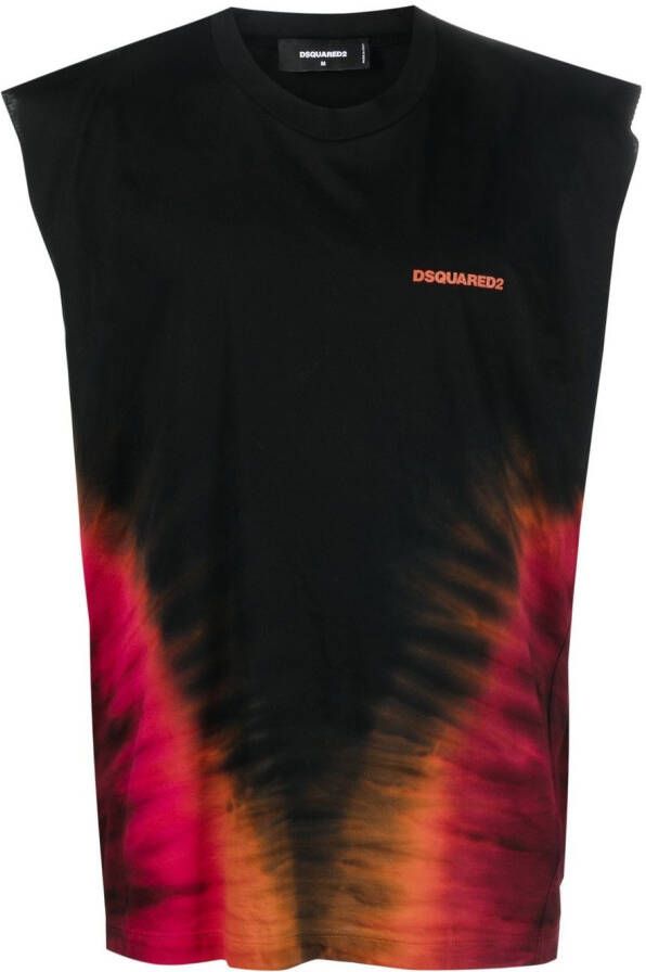 DSQUARED2 Hemd met tie-dye print Zwart