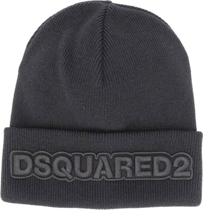 Dsquared2 Hoed met geborduurd logo Zwart