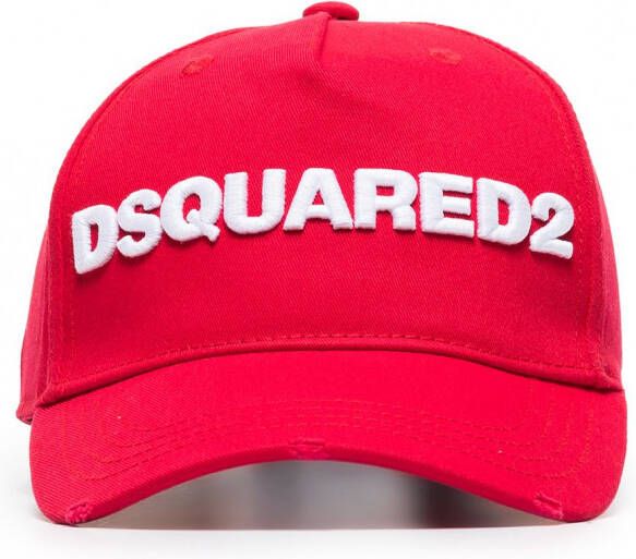 Dsquared2 Honkbalpet met geborduurd logo Rood