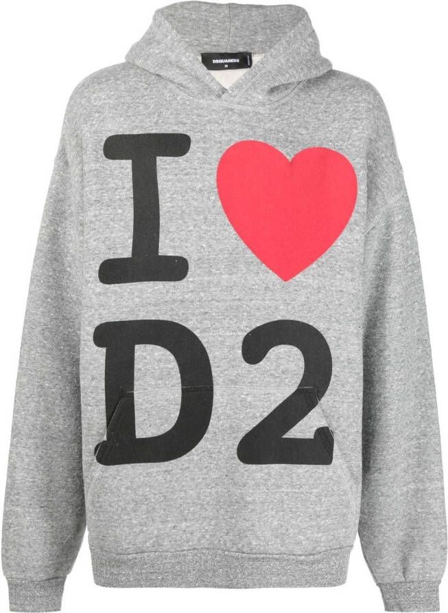 DSQUARED2 Hoodie met grafische print Grijs