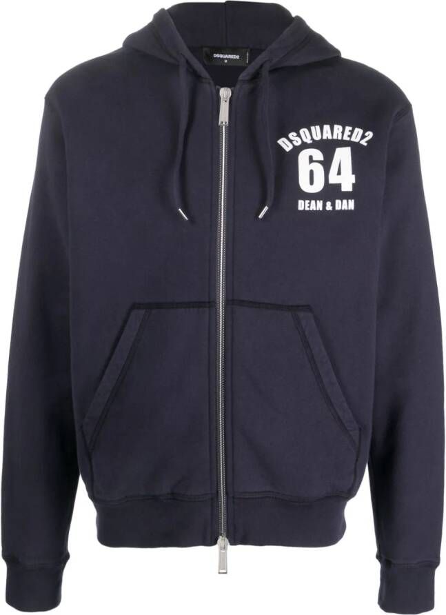 DSQUARED2 Hoodie met logoprint Blauw