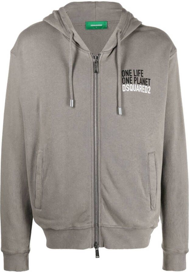 DSQUARED2 Hoodie met logoprint Grijs