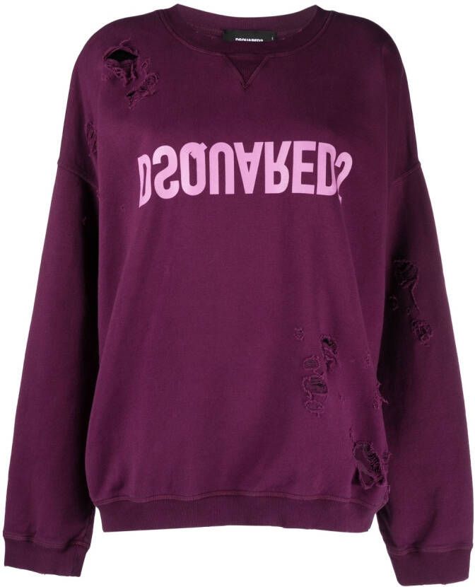 DSQUARED2 Hoodie met logoprint Paars
