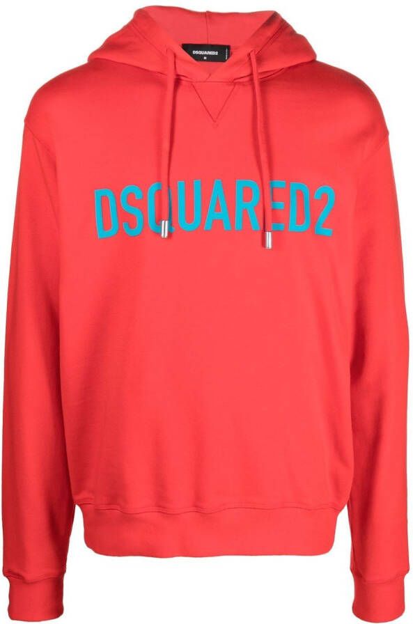 DSQUARED2 Hoodie met logoprint Rood