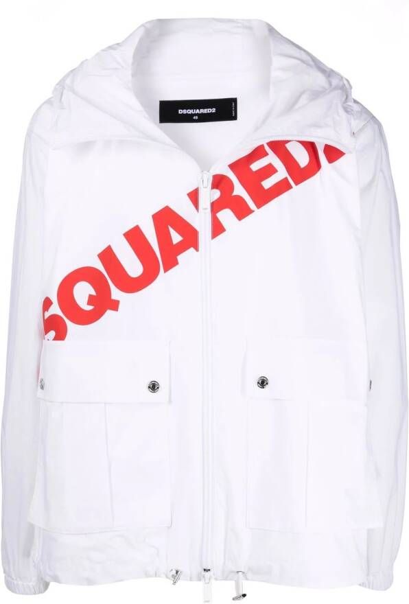 DSQUARED2 Hoodie met logoprint Wit