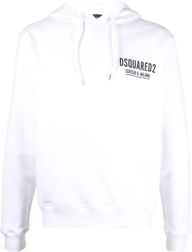 DSQUARED2 Hoodie met logoprint Wit
