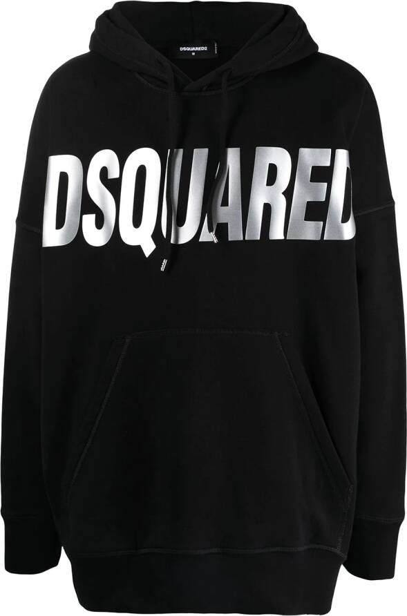 DSQUARED2 Hoodie met logoprint Zwart