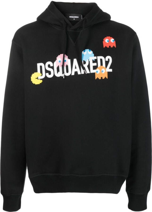DSQUARED2 Hoodie met logoprint Zwart