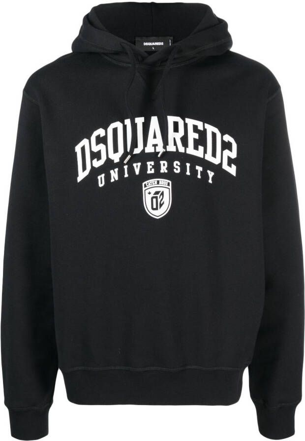 DSQUARED2 Hoodie met logoprint Zwart