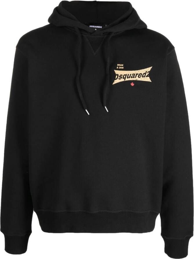 DSQUARED2 Hoodie met logoprint Zwart