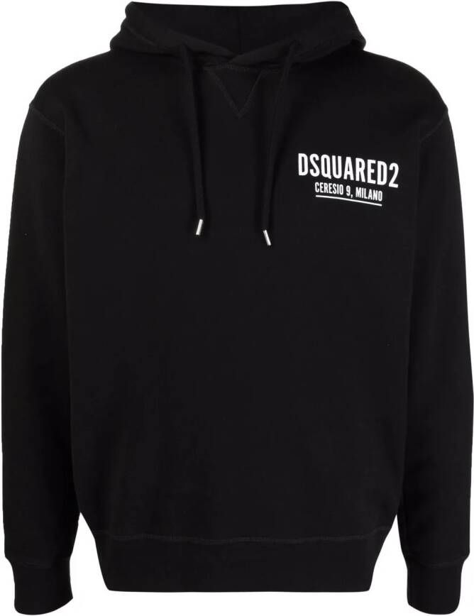 DSQUARED2 Hoodie met logoprint Zwart