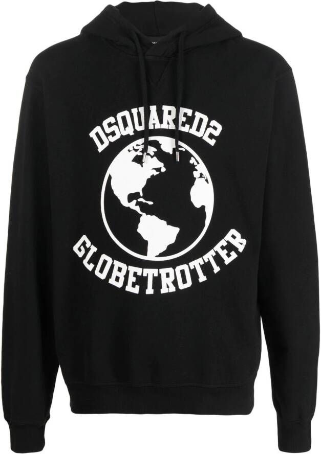 DSQUARED2 Hoodie met logoprint Zwart