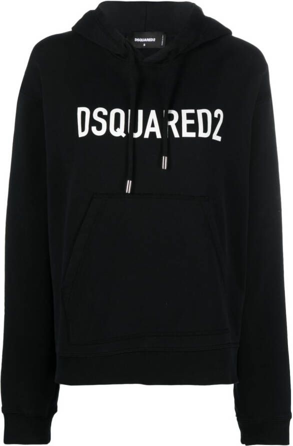 DSQUARED2 Hoodie met logoprint Zwart