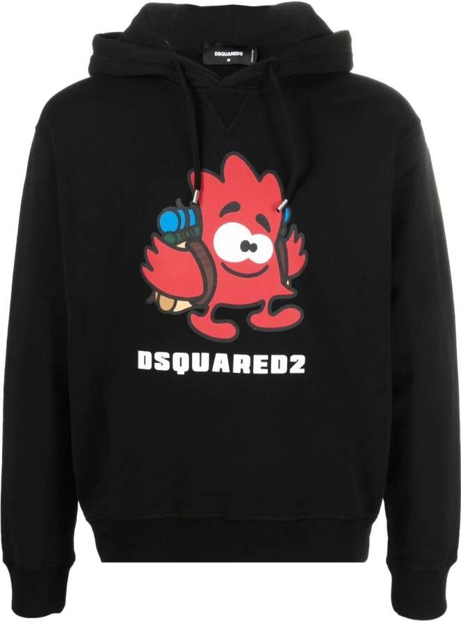 DSQUARED2 Hoodie met logoprint Zwart