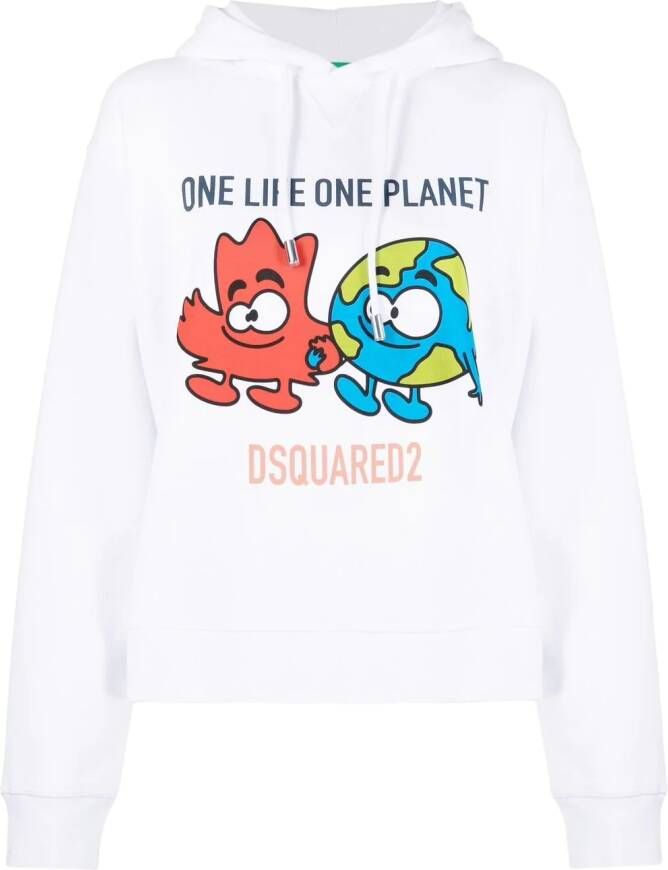 DSQUARED2 Hoodie met print Wit