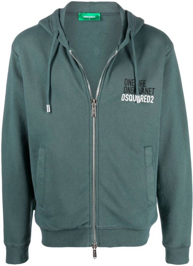 DSQUARED2 Hoodie met rits Groen